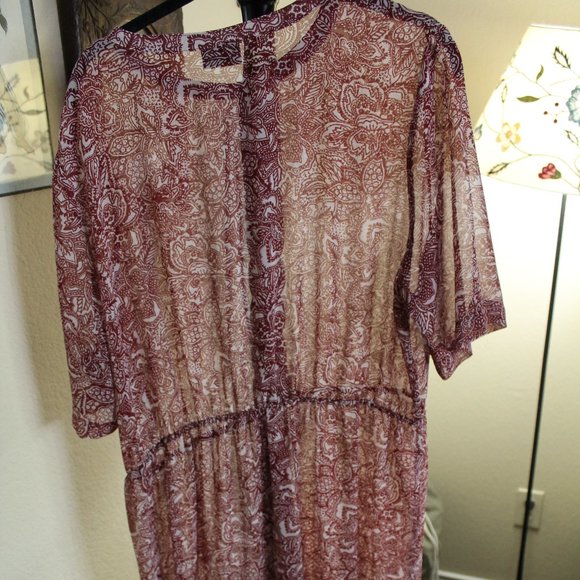 Boho Paisley Sheer Maxi Dress - Picture 2 of 8